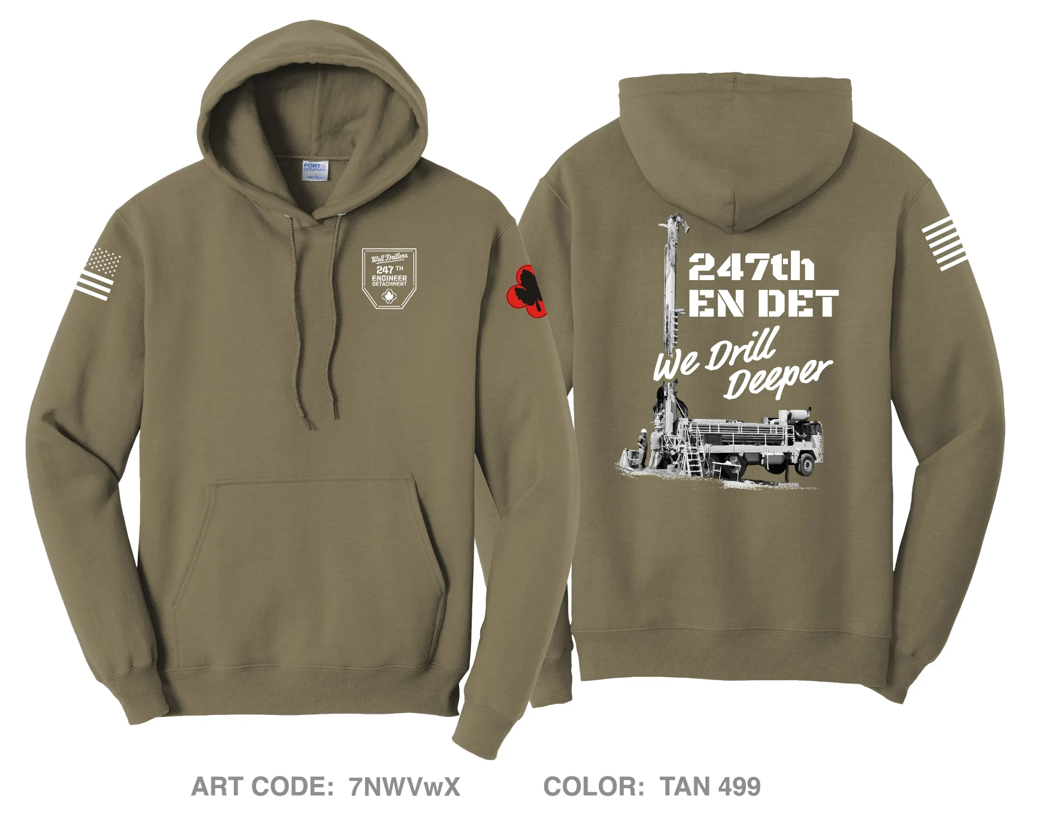 247th EN DET WD Fundraising Collection Comfort Unisex Hooded Sweatshirt - 7NWVwX