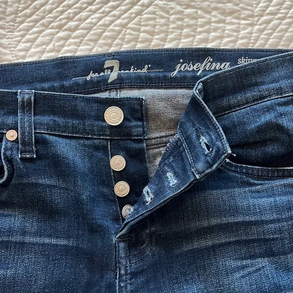 7 For All Mankind Josefina Boyfriend Skinny Jeans Size 26