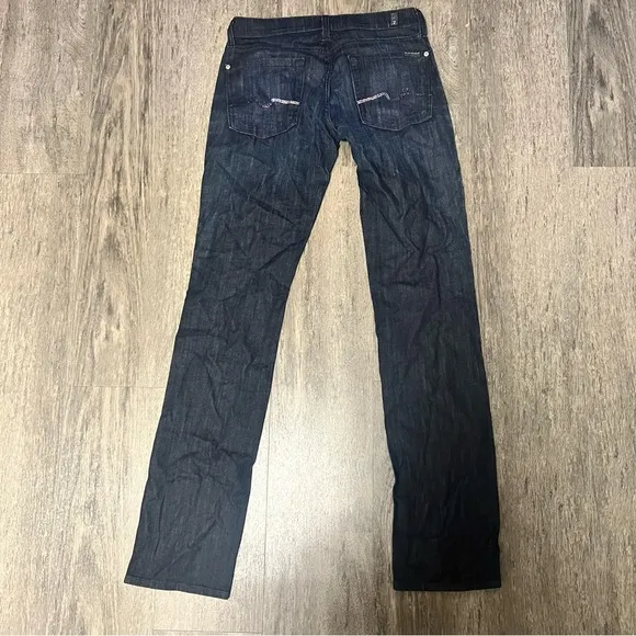 7 for mankind dark wash straight leg jeans