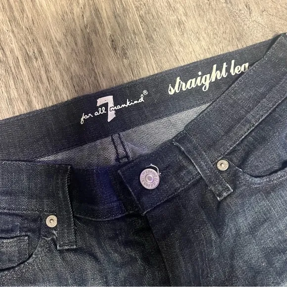 7 for mankind dark wash straight leg jeans