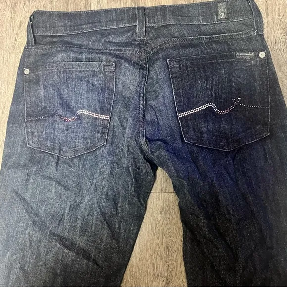 7 for mankind dark wash straight leg jeans