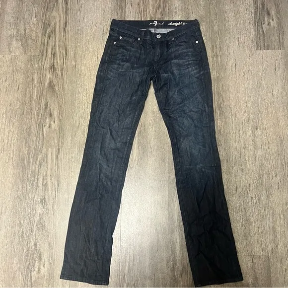 7 for mankind dark wash straight leg jeans