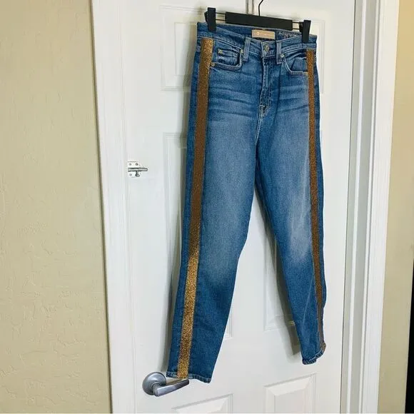 7 For All Mankind Luxe High Waist Ankle Skinny Jeans Size 26