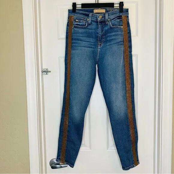 7 For All Mankind Luxe High Waist Ankle Skinny Jeans Size 26