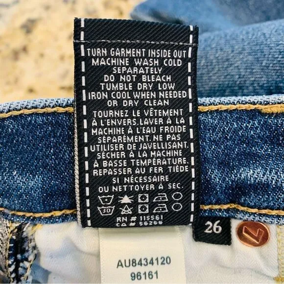 7 For All Mankind Luxe High Waist Ankle Skinny Jeans Size 26