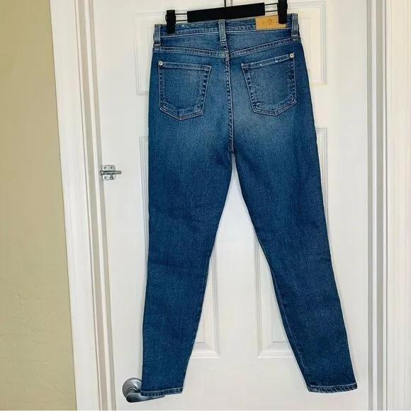 7 For All Mankind Luxe High Waist Ankle Skinny Jeans Size 26