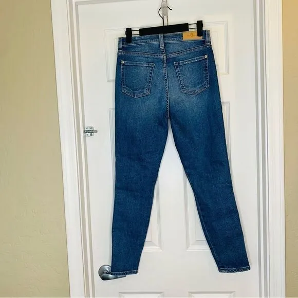 7 For All Mankind Luxe High Waist Ankle Skinny Jeans Size 26
