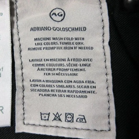 AG ADRIANO GOLDSCHMIED Hailey Ex Boyfriend Roll Up Shorts Sz 27 Blk Denim Jeans
