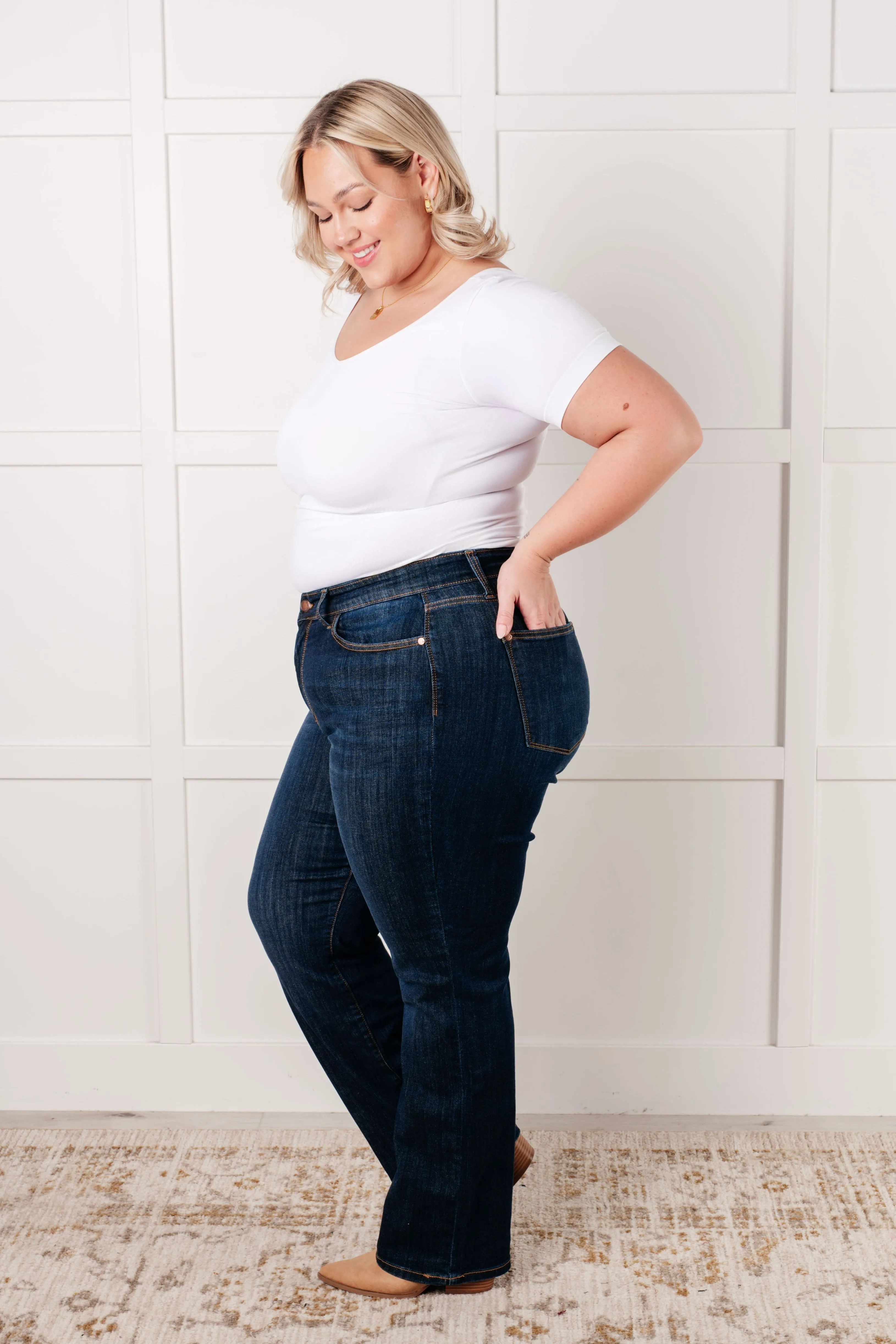 Alaina High Rise Classic Straight Jeans by Judy Blue