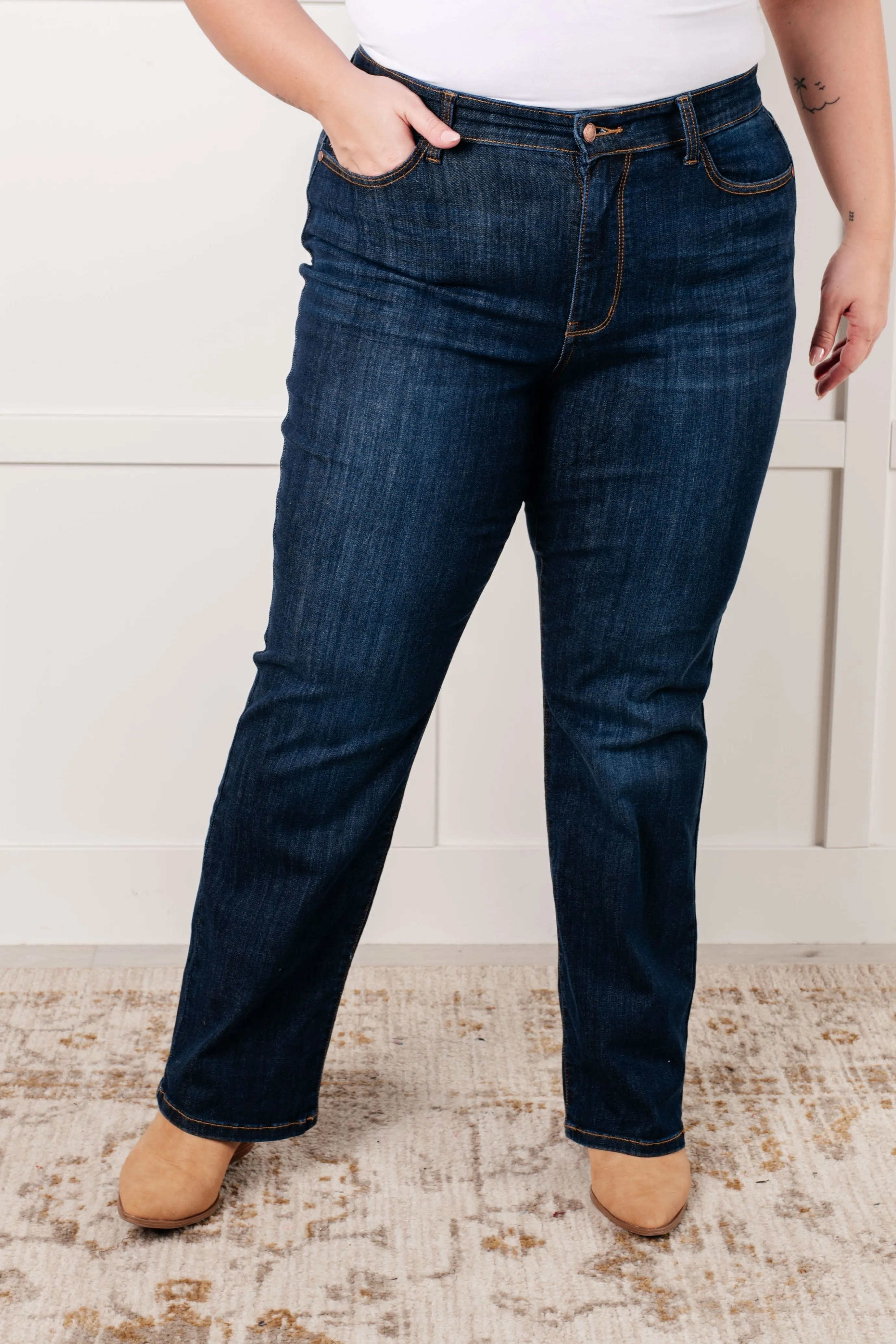 Alaina High Rise Classic Straight Jeans by Judy Blue