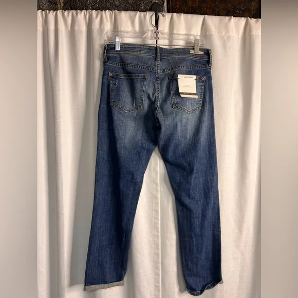 Anthropologie Pilcro Embroidered Mid-rise Slim Boyfriend Jeans