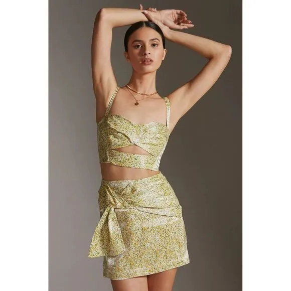 Anthropologie Sabina Musayev Floral Fitted Mini Skirt NWT Size Medium