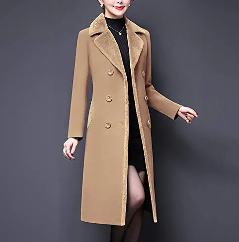 Aprsfn Women's Double-Breasted Wool Blend Pea Coat