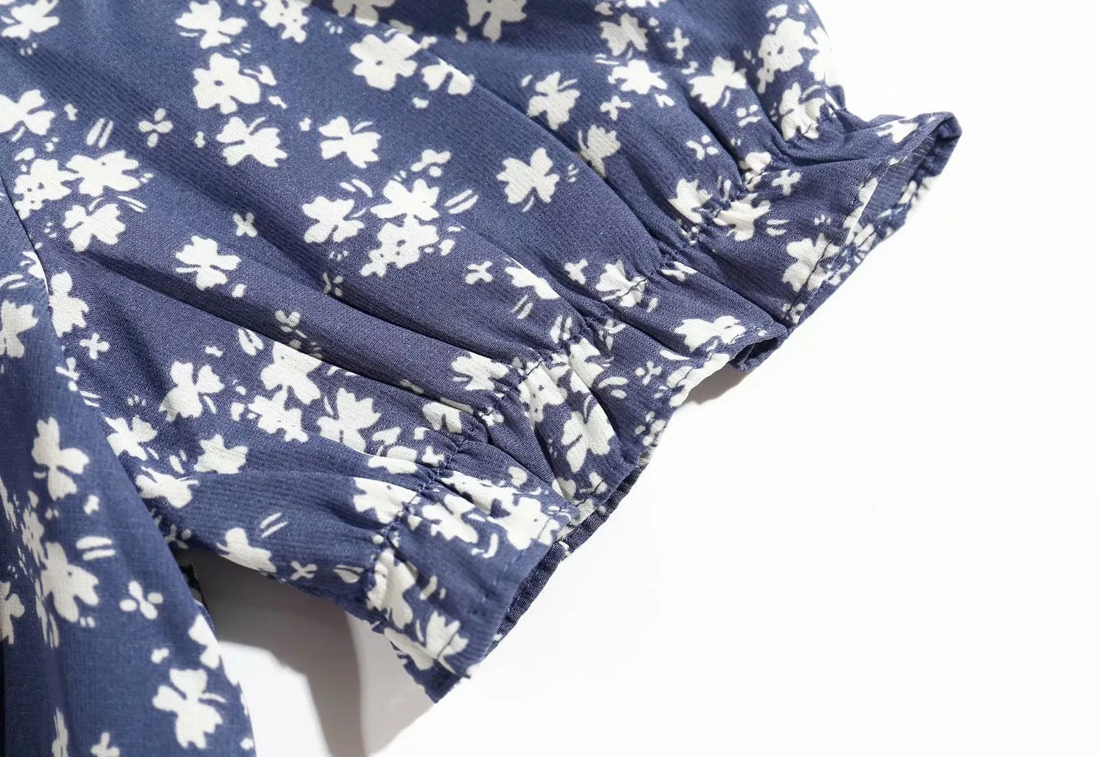 Backless Vintage Square Collar Floral Printed Midi Dress