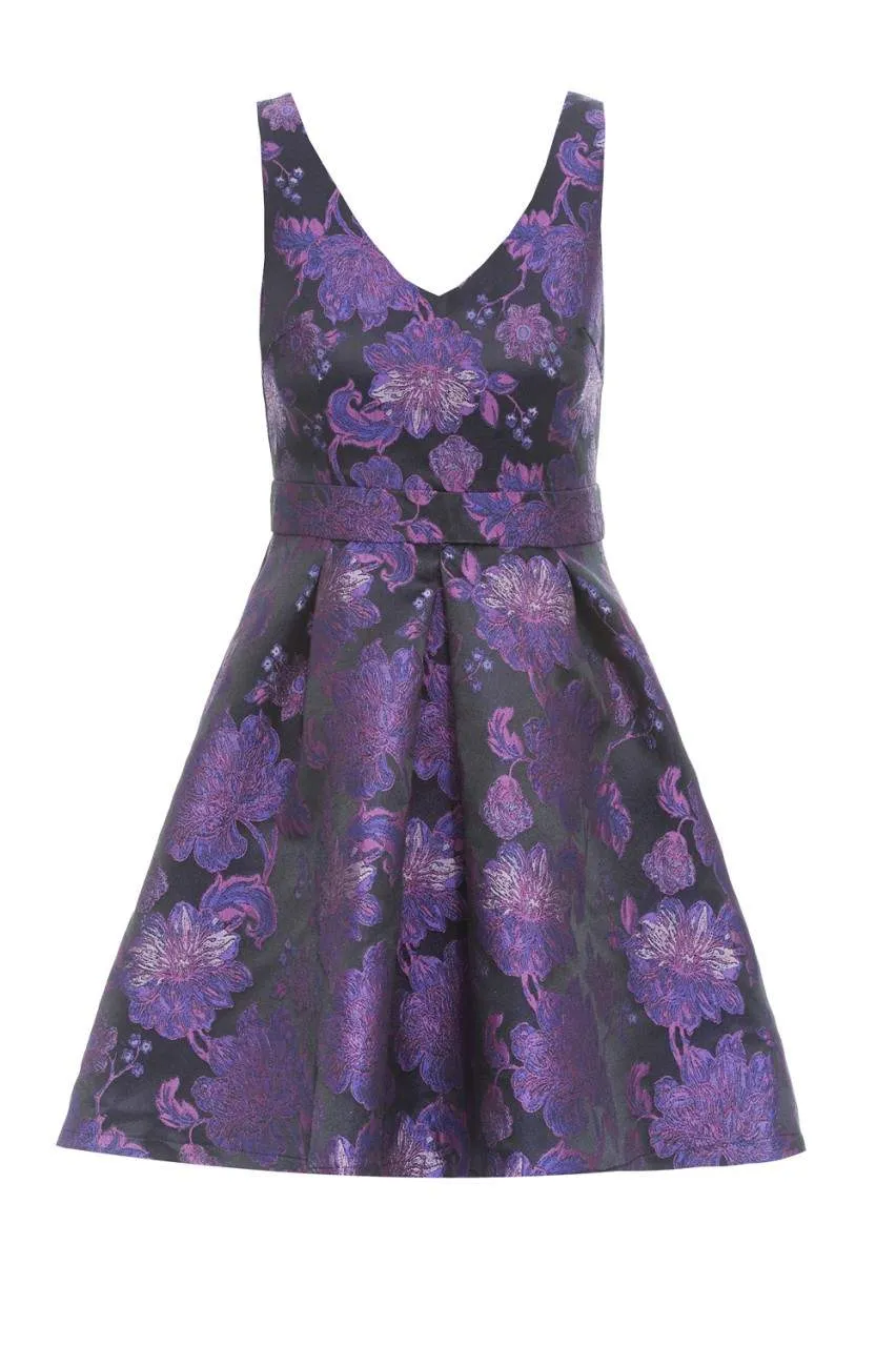 Bright Floral V front Skater Dress