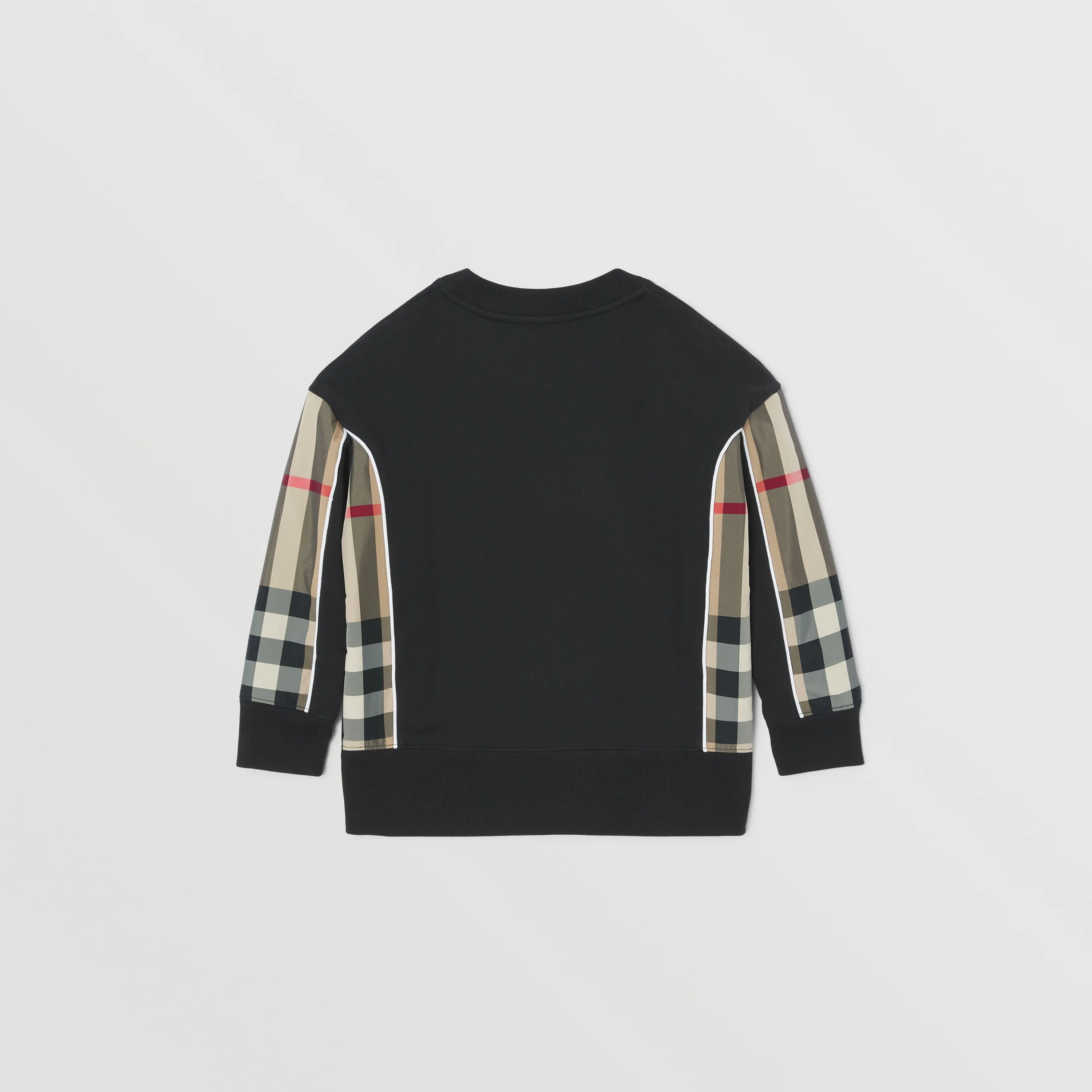Burberry Check Panel Cotton Sweatshirt