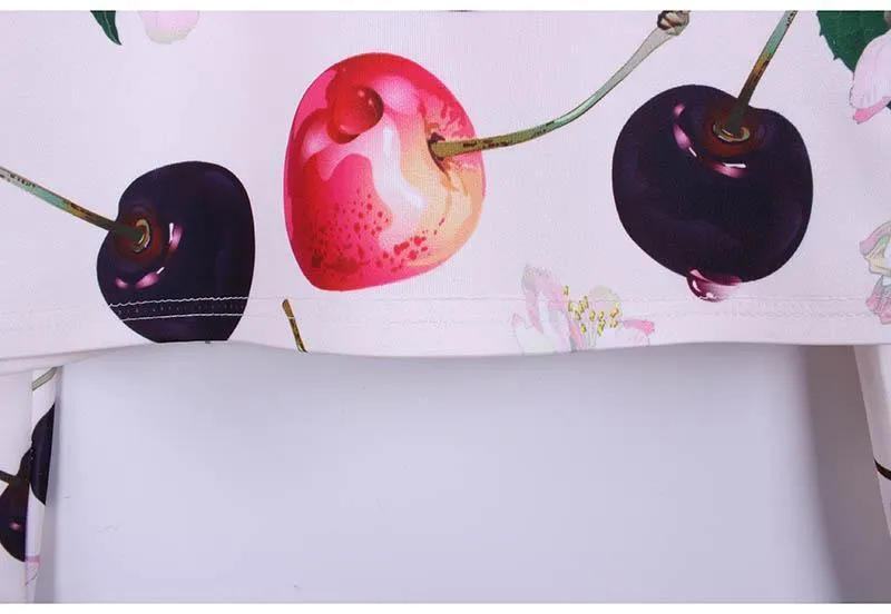 Butterfly Vs. Cherry Cropped Shirt