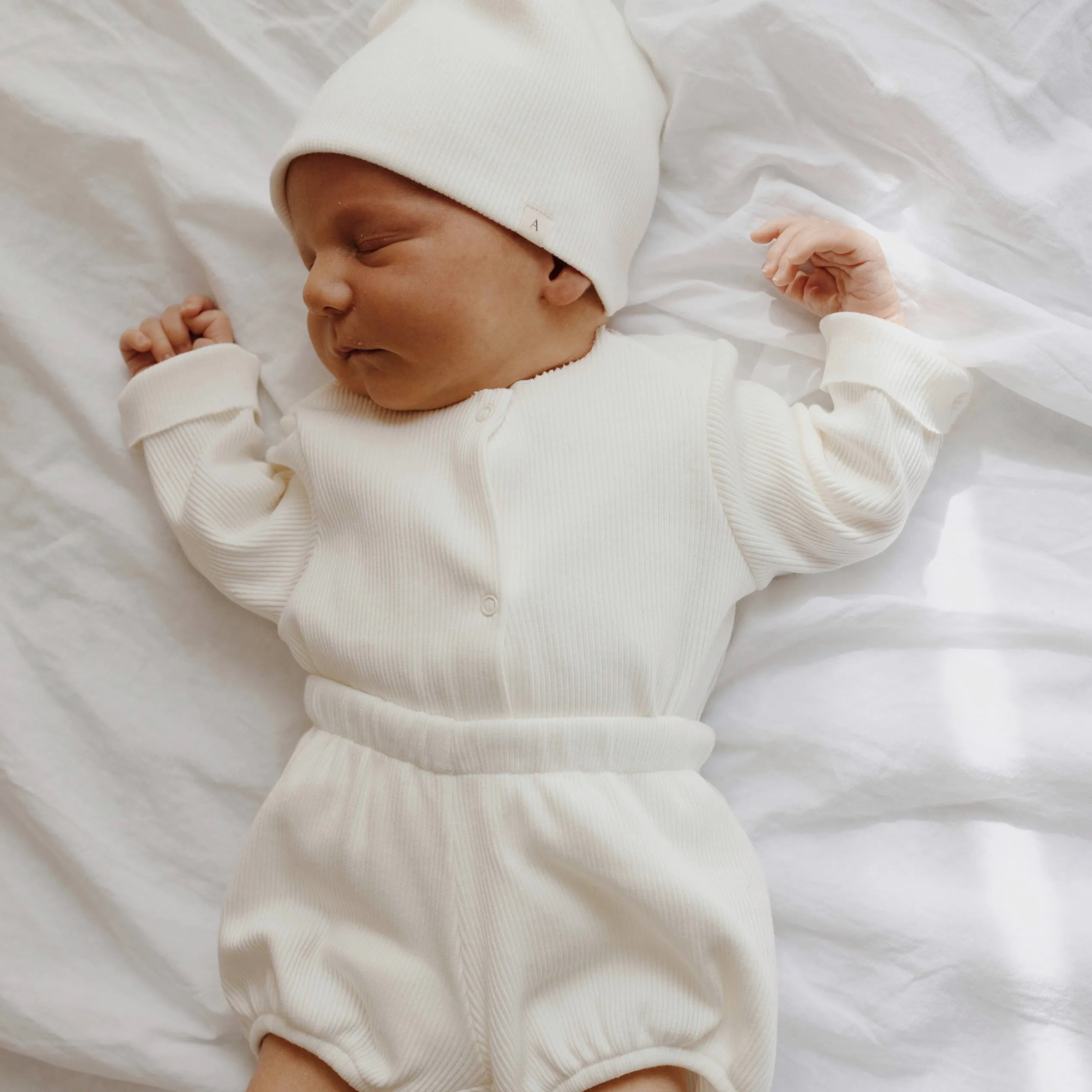 Chia Cotton Rib Cardigan (White)