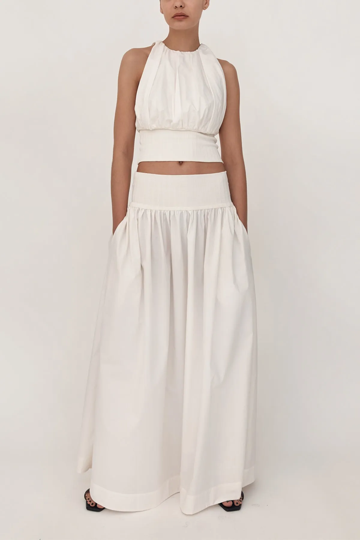 Cotton Rib Tank Top in Ivory