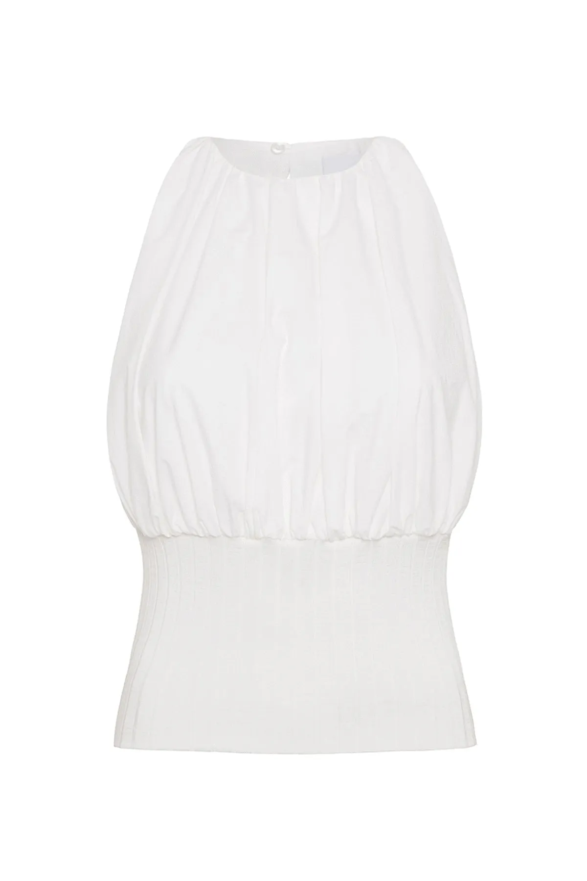 Cotton Rib Tank Top in Ivory