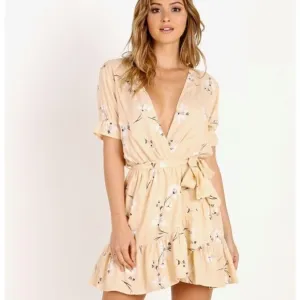 Faithfull the Brand Le Moulin Dress Eden Floral faux wrap