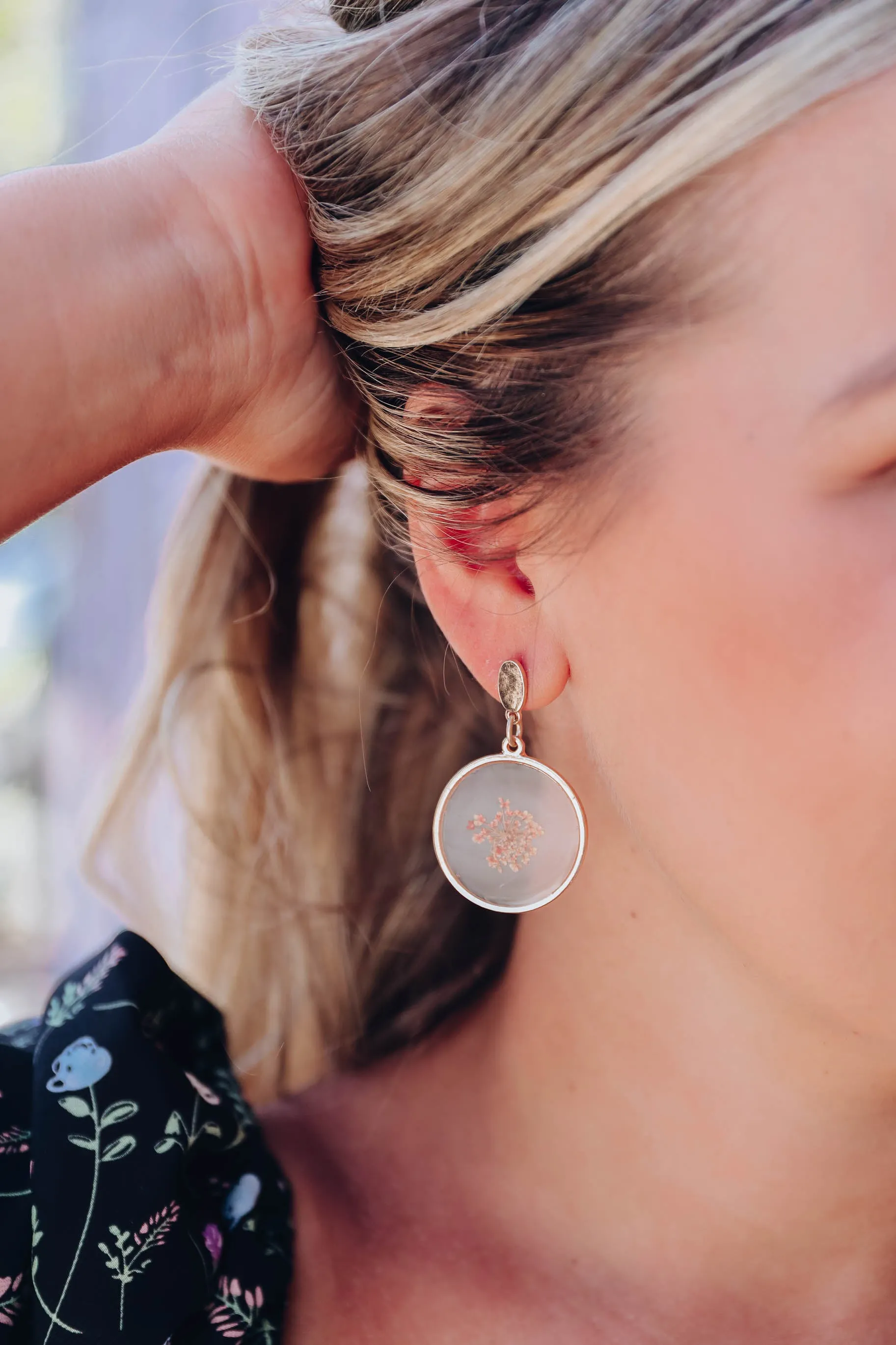 Flora Dangling Stud Earrings - Gold