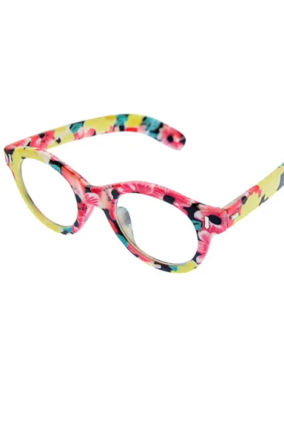 Floral Clear Lense Sunglasses