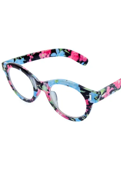 Floral Clear Lense Sunglasses