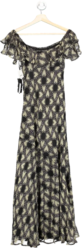 FREE PEOPLE x ANNA SUI ANABELE BIAS heart print DRESS SZ S
