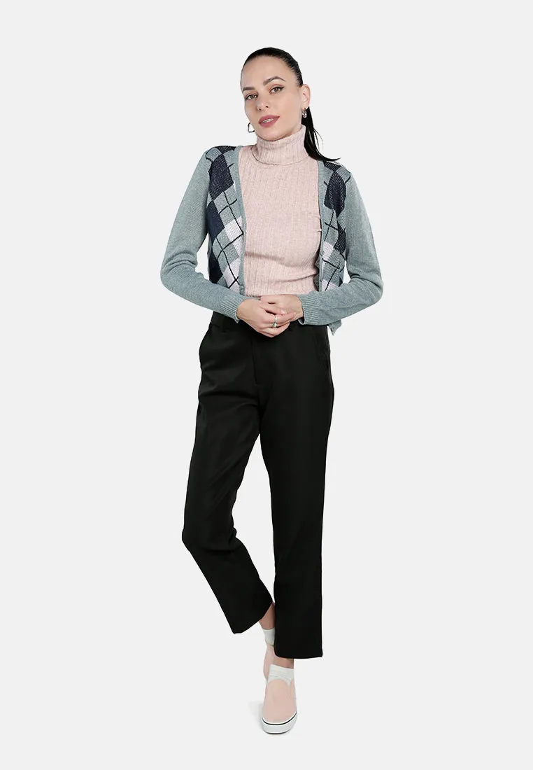 Full Sleeve Argyle Checks Cardigan