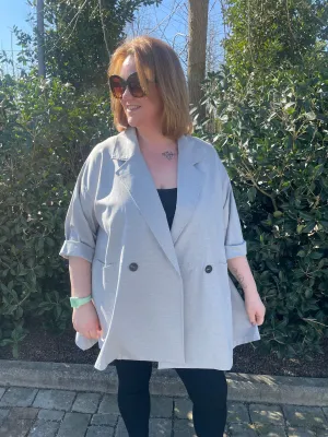 Gabby Short Trench Coat | Light Grey