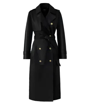 Gael Leather Trench in Black and Gold