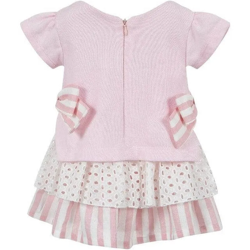 Girls Pink Cotton Floral Dress