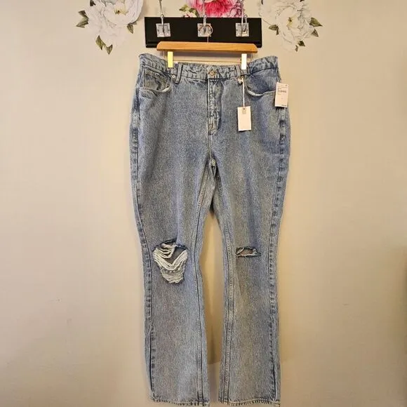GOOD AMERICAN 90s Icon High Rise Straight Leg Jeans