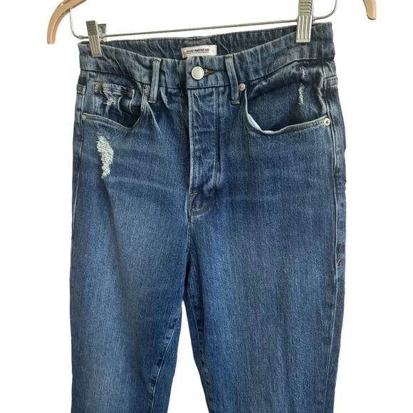 Good American Good Boy Double Slit Jeans, Size 6/28