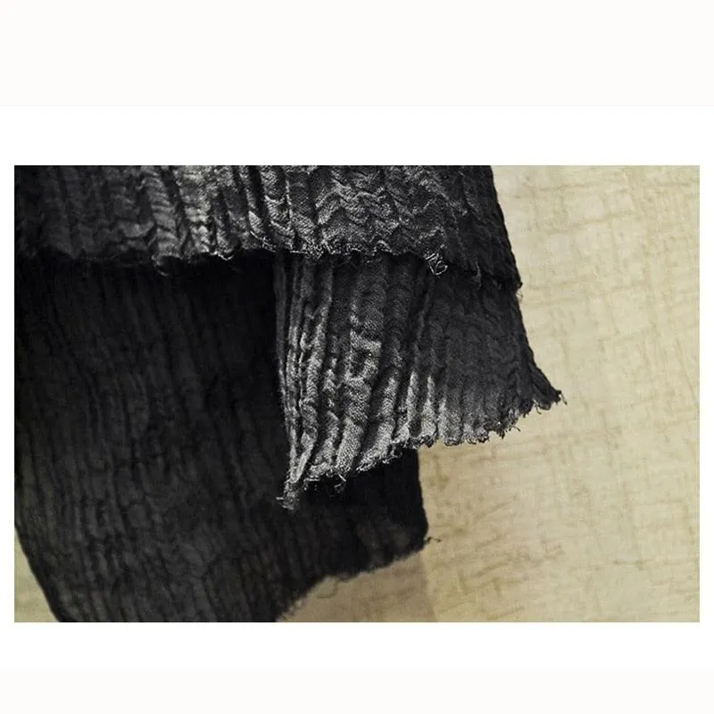 Gothic Translucent Linen Cloak with Long Thin Trench Dustcoat Design
