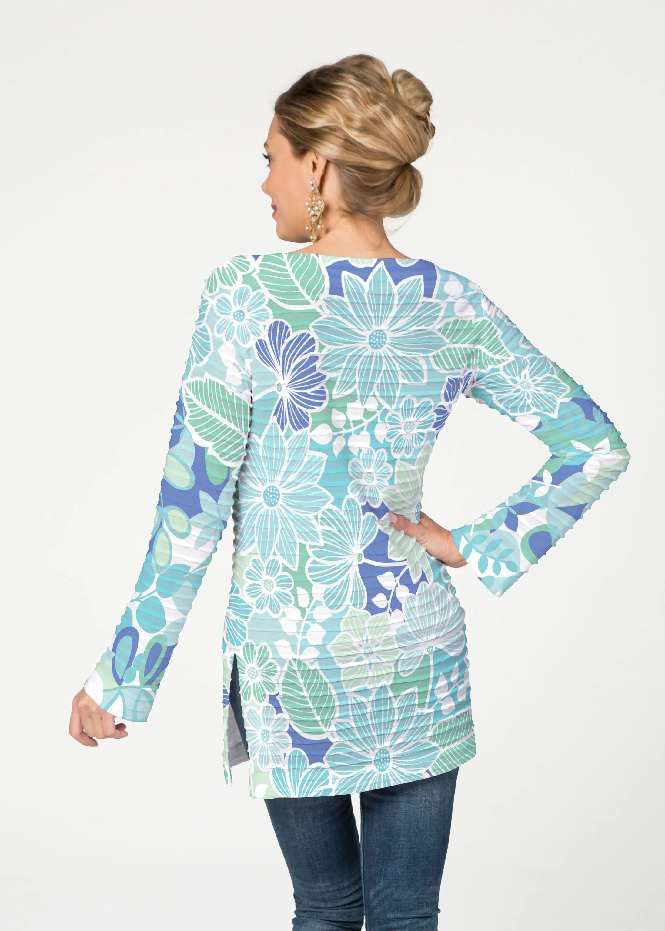 Hawaii Isles (13609) ~ Banded Boatneck Tunic