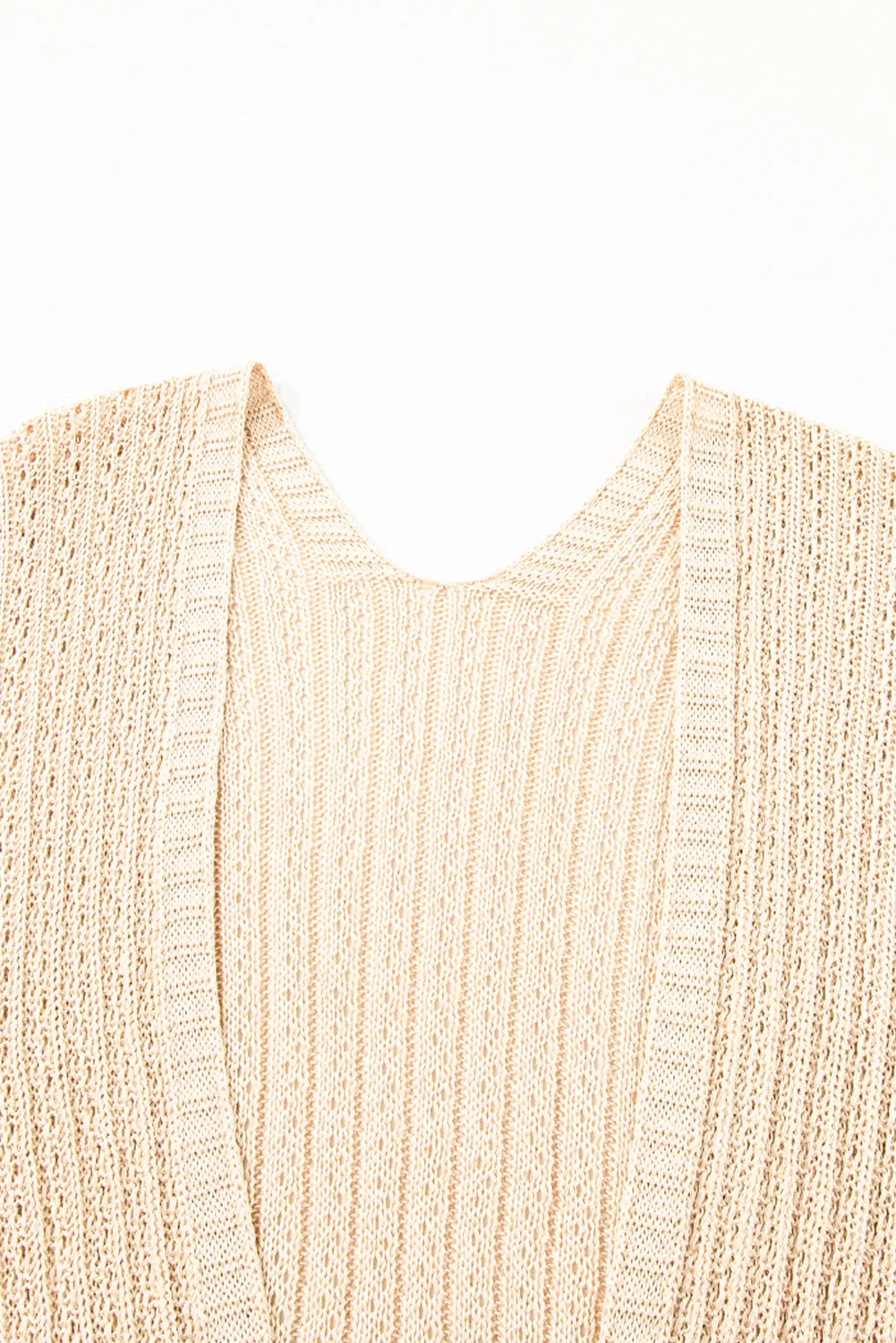 Hollow-out Bracelet Sleeve Knit Cardigan