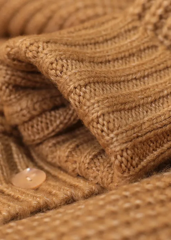 Italienisch khaki plus Größe Wolle mit Kapuze Pullover Mantel fallen