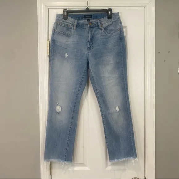 J Crew Light Wash Slim Broken In Boyfriend Jeans Women's Size 28 Distressed