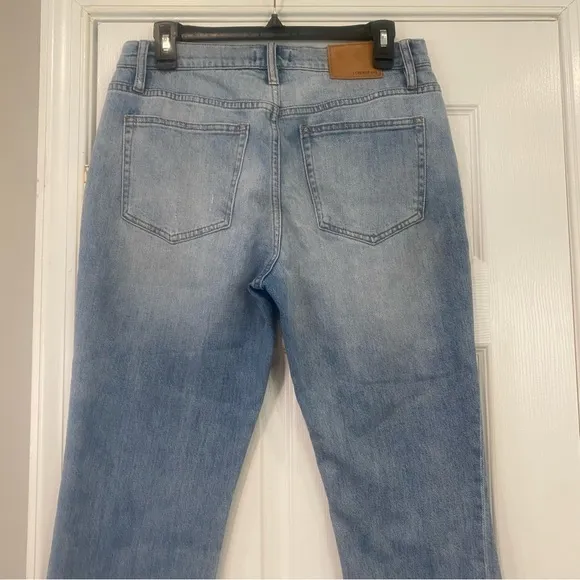 J Crew Light Wash Slim Broken In Boyfriend Jeans Women's Size 28 Distressed
