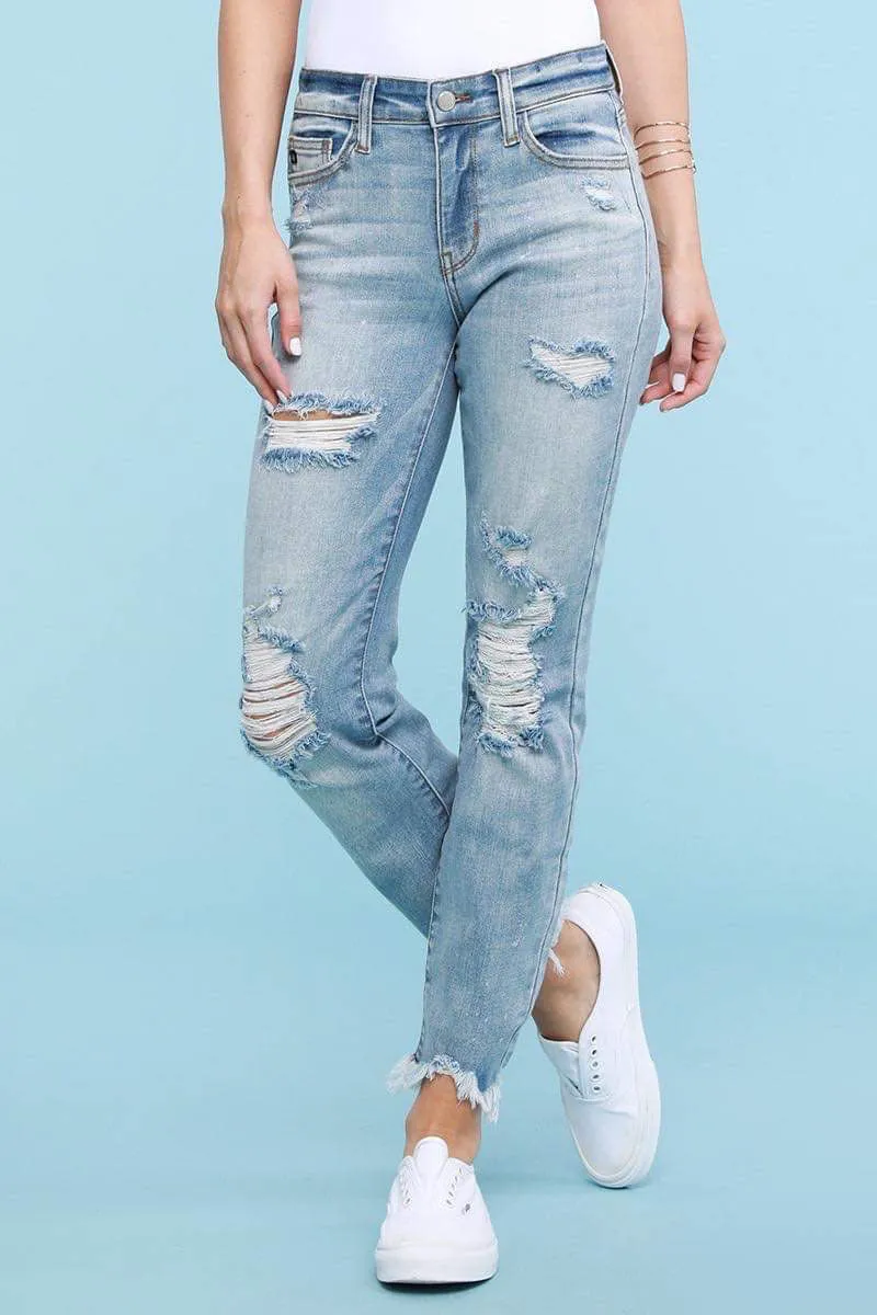 Judy Blue Beach Bum Bleached Boyfriend Jeans