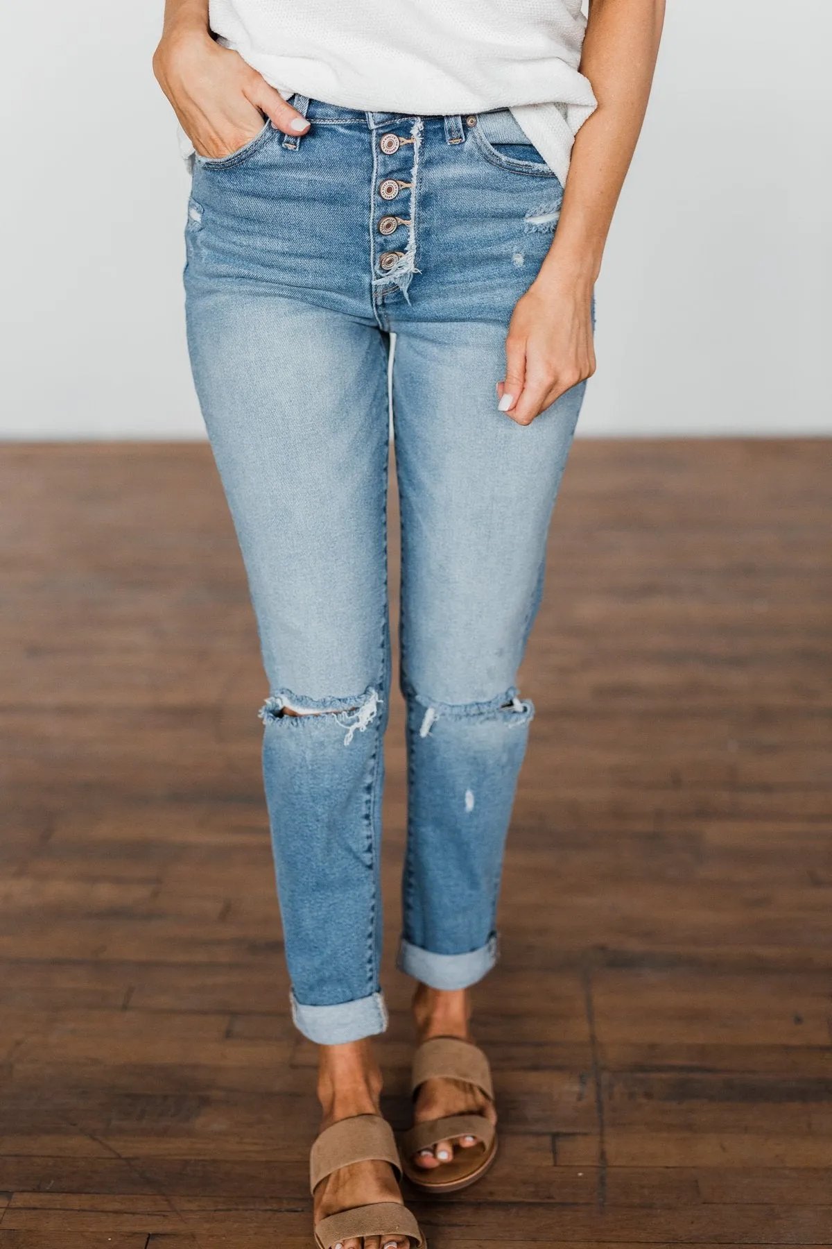 KanCan Boyfriend Jeans- Christina Wash