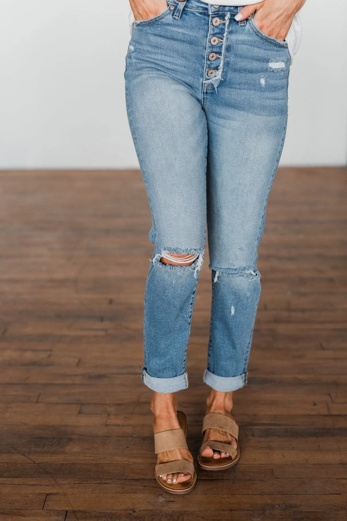 KanCan Boyfriend Jeans- Christina Wash