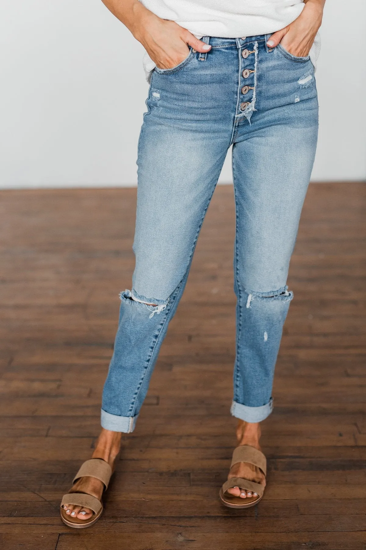 KanCan Boyfriend Jeans- Christina Wash
