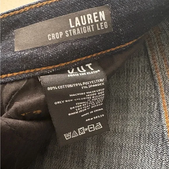 Kut from the Kloth Lauren Crop Straight Leg Jeans size 4