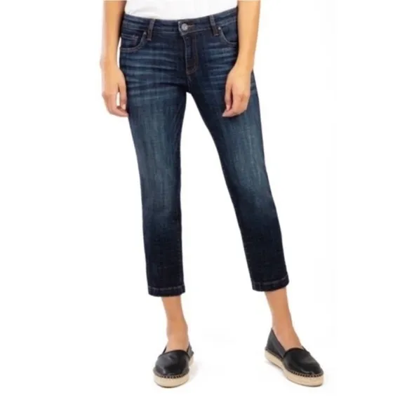 Kut from the Kloth Lauren Crop Straight Leg Jeans size 4