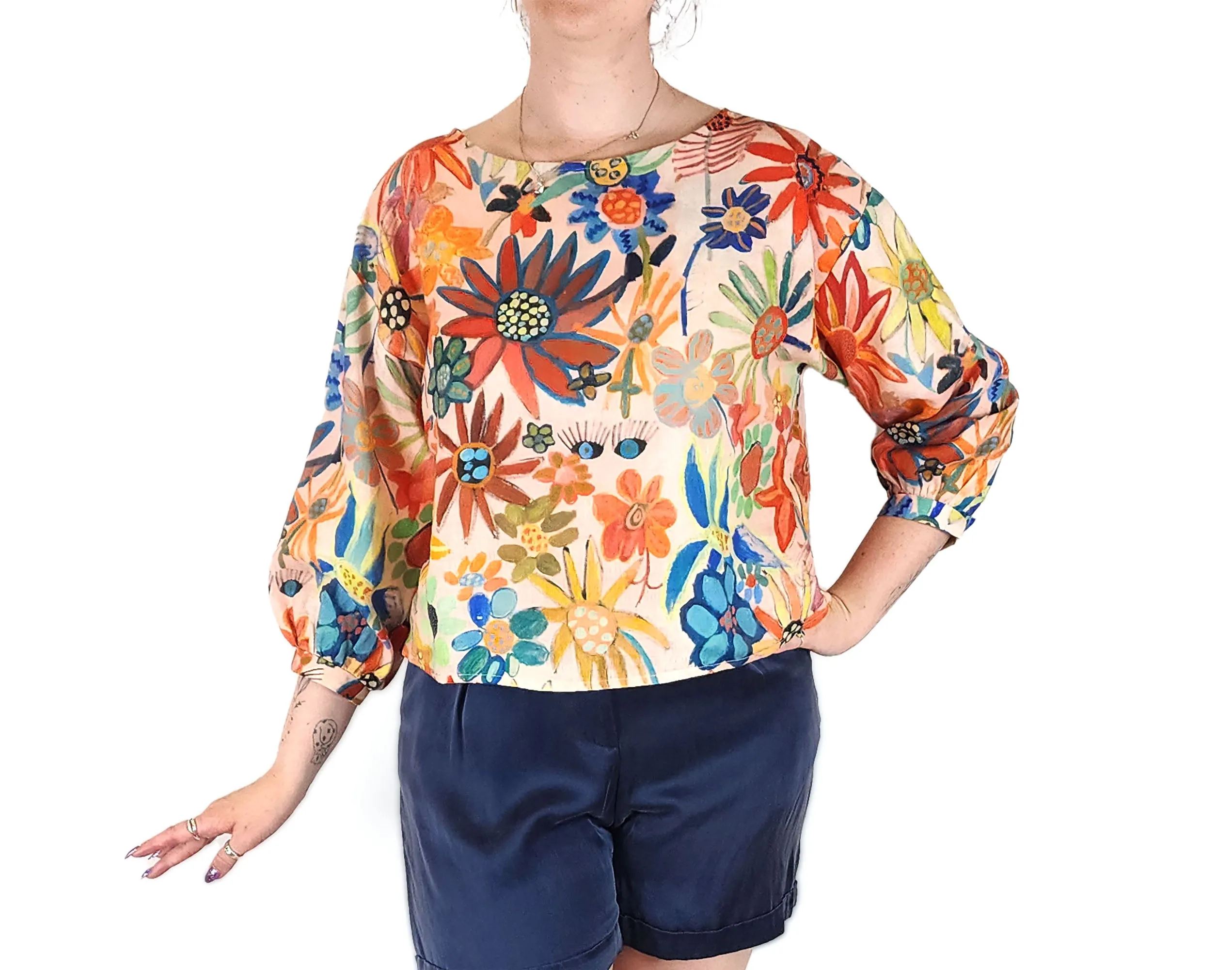 Kuwaii unique and fabulous linen top size 12