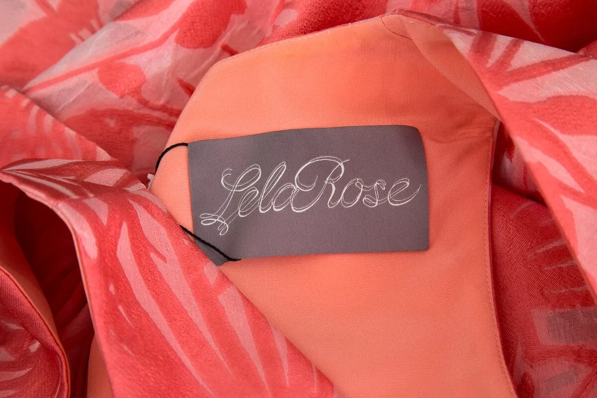 Lela Rose Pink Floral Sleeveless Dress Size 2