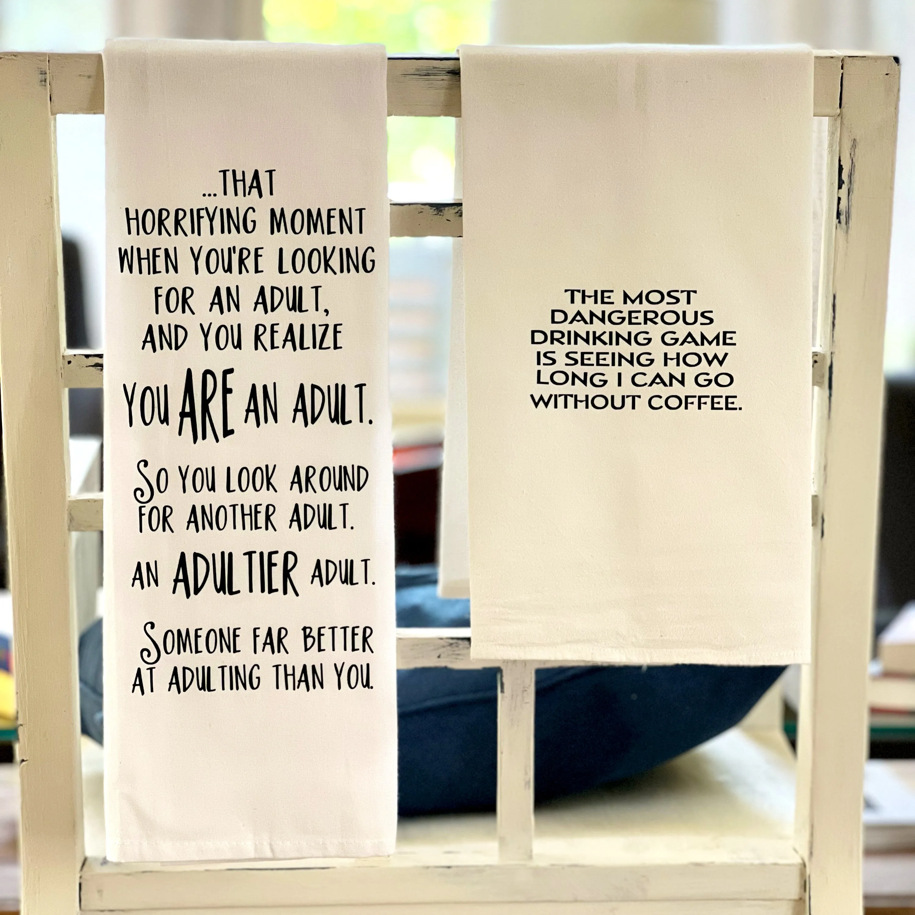 life is the art of drawing without an eraser - humorous bar kitchen towel SM